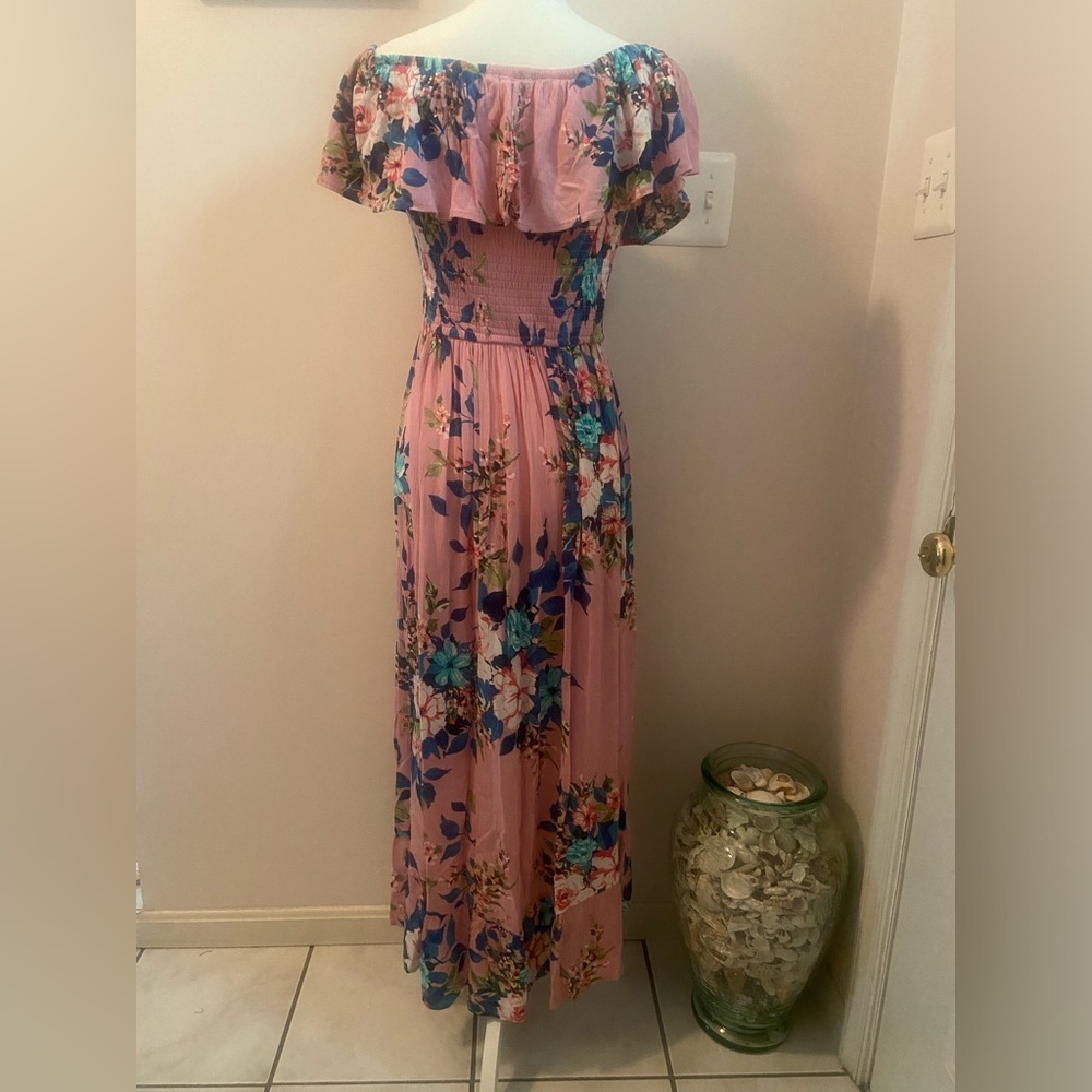 Xhilaration NWT high-low floral dress size medium feminine floral flirty maxi - Picture 3 of 14